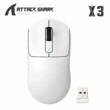 ATTACK SHARK X3 49g Ultralight Mouse, PixArt PAW3395 Gaming Sensor, BT/2.4G Wireless/Wired Gaming Mouse, 26000 DPI, 200 Hours Battery, Office Mice for Win11/PS - Weiss - Übersicht 1
