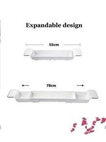 Adjustable Bathroom Bathtub Shelf Caddy Tray, Multi-Function Rack For Bathtub, Cellphone, Tablet, Anti-Slip Home Bathroom Decor Bathroom Organizer Fall Decor Back To School