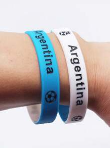 4pcs/Set Silicone Wrist Bands With Various National Flag Colors And Football Decor - National Flag Color Silicone Bracelet - View 6