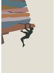 1 件抽象攀岩探险海报和印刷品帆布画山太阳墙壁艺术画适用于客厅家居装饰无框架 - 彩色 - 查看 9