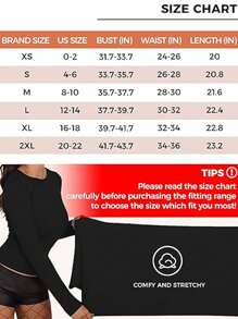 Ladies' Basic Long Sleeve Round Neck T-Shirt, Slim Fit, 2024 Autumn Y2K Style Crop Top, Cute Tight-Fitting Shirt - màu đen - Xem 7