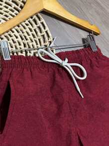BOYS' BERMUDA SHORTS CHILDREN'S PREPPY FASHION NEW RELEASE - 酒紅色 - 查看 1