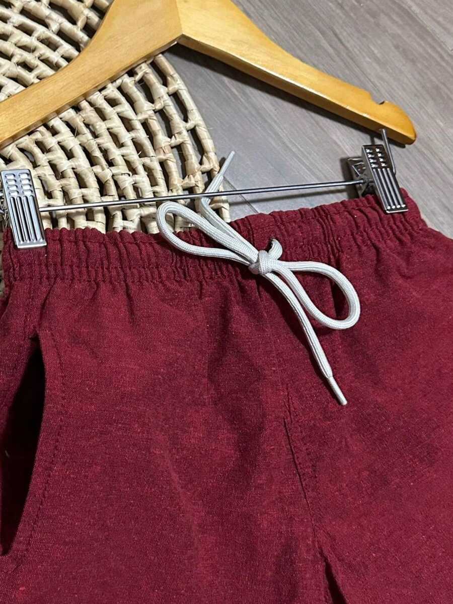BOYS' BERMUDA SHORTS CHILDREN'S PREPPY FASHION NEW RELEASE - 酒紅色 - 查看 1
