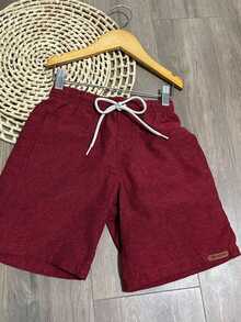BOYS' BERMUDA SHORTS CHILDREN'S PREPPY FASHION NEW RELEASE - 酒紅色 - 查看 2