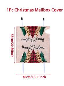 1 cái Vỏ hộp thư bằng vải lanh họa tiết cây thông Noel, Trang trí Giáng sinh vui vẻ cho gia đình, Vật dụng trang trí ngoài trời cho Giáng sinh, Quà tặng Giáng sinh Chúc mừng năm mới 2025, Halloween, Trang trí Halloween - cây thông giáng sinh - Xem 3