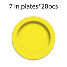 20/50 chiếc đĩa giấy dùng một lần màu đỏ, vàng, hồng, xanh da trời, trắng, xanh navy 9 inch/7 inch, dùng cho tiệc sinh nhật, tiệc cưới, họp mặt gia đình - 7 inch - Xem 7