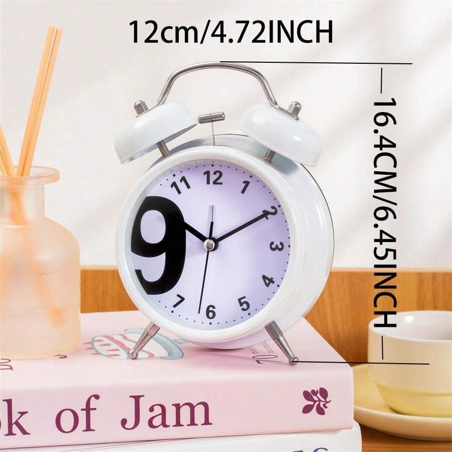 1 Pc Loud Ringing Alarm Clock, Metal Handheld Bell Ring, Student