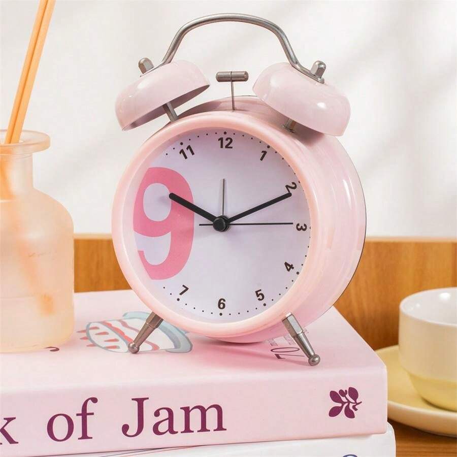 1 Pc Loud Ringing Alarm Clock, Metal Handheld Bell Ring, Student
