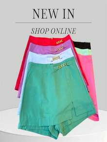 37lovee Short Tailored Skirt With Slit And Chain Opening - trắng - Xem 2