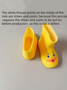 1 Pair Cartoon Kids Rain Boots, Waterproof Rubber Rainshoes For Boys & Girls - Yellow - View 10