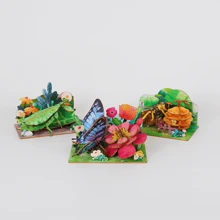 3-Pack Insect 3D Puzzle Model Wooden Crafts Desktop Decorations Insect Lover Gifts Gifts For Friends Handmade DIY Toys Insect Lover Toys Colorful Puzzle Christmas Gifts Birthday Gifts - 蝴蝶+蜜蜂+葉蟲 - 查看 1