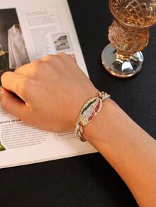 Mexican Jewelry Guadalupe Bracelet Religious Gold Plated With Stones Guadalupe Bracelet ,Guadalupe Thaddeus Bangle,18k Gold Plated Virgin Mary Thaddeus Bracelet - Gold - View 7