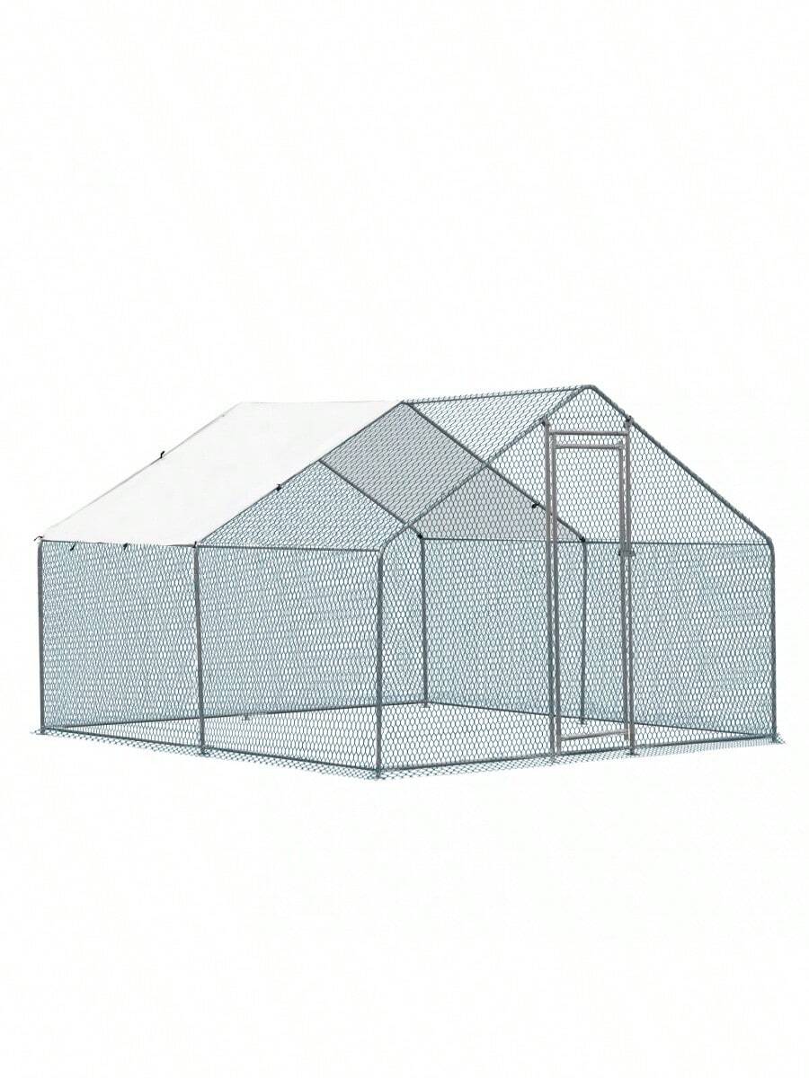 10 X 10 Ft Large Metal Chicken Coop, WalkIn Poultry Cage Chicken Hen