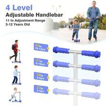 WAYPLUS 3 Wheel Scooter For Kids Ages 3+, 25mm Extra Thick Deck & Light Up Wheels For Kids Ages 3-5, 5-7. 4 Levels Adjustable Heights, Three Wheel Scooter For Kids Ages 8-12, Max Load 180LBS - 藍色 - 查看 2