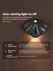 1 个贝壳形磁感应灯，无线安装，适用于室内壁灯、铭牌、楼梯间和走廊灯，智能 LED 可充电运动传感器灯，床头传感器小夜灯，3 色可调光，长按调光，USB 可充电，使用前请充满电（500mAh 电池可长时间运行） - 彩色 - 查看 14