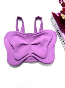 ISA KIDS - Butterfly Cropped Top For Girls, Blogger Mini Diva, 4 To 10 Years Old - Màu Lilac Tím - Xem 1