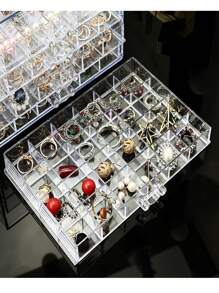 Joyero acrílico 72 compartimentos. - transparente - Ver 4