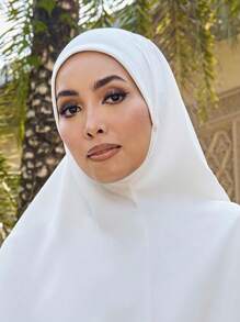 1 Stück Damen Einfarbiges Jersey Praktischer Muslimischer Pullover Hijab, Herbst/Winter zum Anziehen - Verschiedenfarbig - Übersicht 26