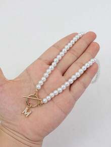 1 chiếc vòng cổ mặt dây chuyền chữ OT có khóa ngọc trai, vòng cổ ngọc trai giả thời trang với 26 mặt dây chuyền chữ cái A-Z, dây chuyền xương đòn tinh tế, phù hợp cho bé gái và phụ nữ - Nhiều màu - Xem 9