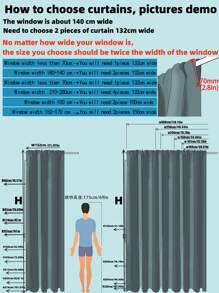 1 pieza Cortinas filtradoras de luz interior, cortinas con bolsillo para barra, para dormitorio/sala de estar/decoración del hogar, elegante, colgante natural