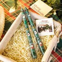 2pcs, 25cm/9.84in Christmas Long Stem Smokeless Printed Soy Wax Candles, Suitable For Various Holiday Decorations, Holiday Gifts, Holiday Celebrations, Home Decor Candles, And Lighting Candles. - Multicolor - View 14