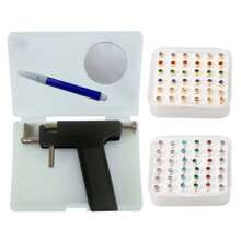 1 套可重复使用的穿耳枪，带 72 件耳钉 - 专业穿耳套件，适合沙龙和家庭使用