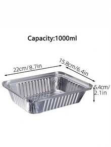 20/50pcs Disposable Aluminum Foil Baking Pans - Silver - View 7