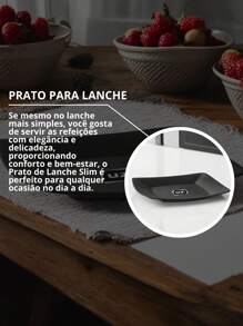 Kit Of 12 Square Plates For Snack Dessert Small Sophisticated Design Practical Breakfast - màu đen - Xem 4