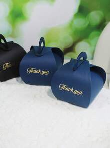 Hộp quà cảm ơn thanh lịch gồm 10 hộp, hộp quà nhỏ đựng kẹo, sôcôla và quà tặng nhỏ, nhiều màu sắc với thiết kế "Cảm ơn" bằng giấy bạc màu vàng, lý tưởng cho đám cưới, tiệc mừng sinh nhật, quà tặng tiệc sinh nhật và những dịp đặc biệt - 5,5x5,5x6,5cm - Xem 4