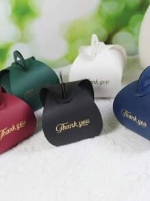 Hộp quà cảm ơn thanh lịch gồm 10 hộp, hộp quà nhỏ đựng kẹo, sôcôla và quà tặng nhỏ, nhiều màu sắc với thiết kế "Cảm ơn" bằng giấy bạc màu vàng, lý tưởng cho đám cưới, tiệc mừng sinh nhật, quà tặng tiệc sinh nhật và những dịp đặc biệt - 5,5x5,5x6,5cm - Xem 1