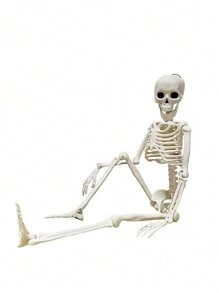 1 件万圣节装饰道具逼真人体骨骼模型，恐怖骨骼装饰品，适用于家居装饰、圣诞节 - 米色 - 查看 13