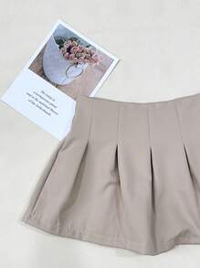 Fashion Shorts Ruffle Tailored Fabric - Apricot - View 2