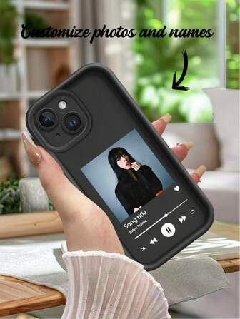 1개 맞춤형 뮤직 플레이어 패턴 풀 커버리지 투명 렌즈 보호 폰 케이스, IPhone17 Air 16 15 14 13 12 11promax, Galaxy S25 24 23 ULTRA FE A55 54 35에 적합