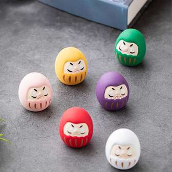 1PC Japanese Ceramic Daruma Crafts Cartoon Lucky Cat Fortune Ornament Landscape Home Decor Accessories Gifts Living Room Decoration Birthday Graduation