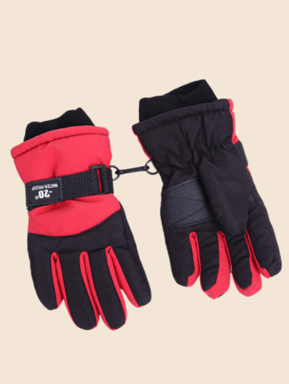 1 Pair Back To School Warm Thickened Winter Hiking Kids Ski Gloves And Parent-Child Ski Gloves