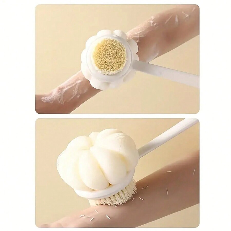Brosse de douche avec des soies douces et raides, grattoir de dos à