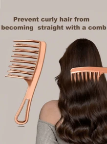 1pc Double Row Wide Tooth Comb For Women And Women, Large Hair Comb For Long, Curly And Styling Hair, Prevent Static ,Hair Styling Kit Hair Accessories - Multicolor - View 12