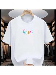 The End Women's Oversized T-Shirt 100% Cotton Casual Workout Top - trắng - Xem 1