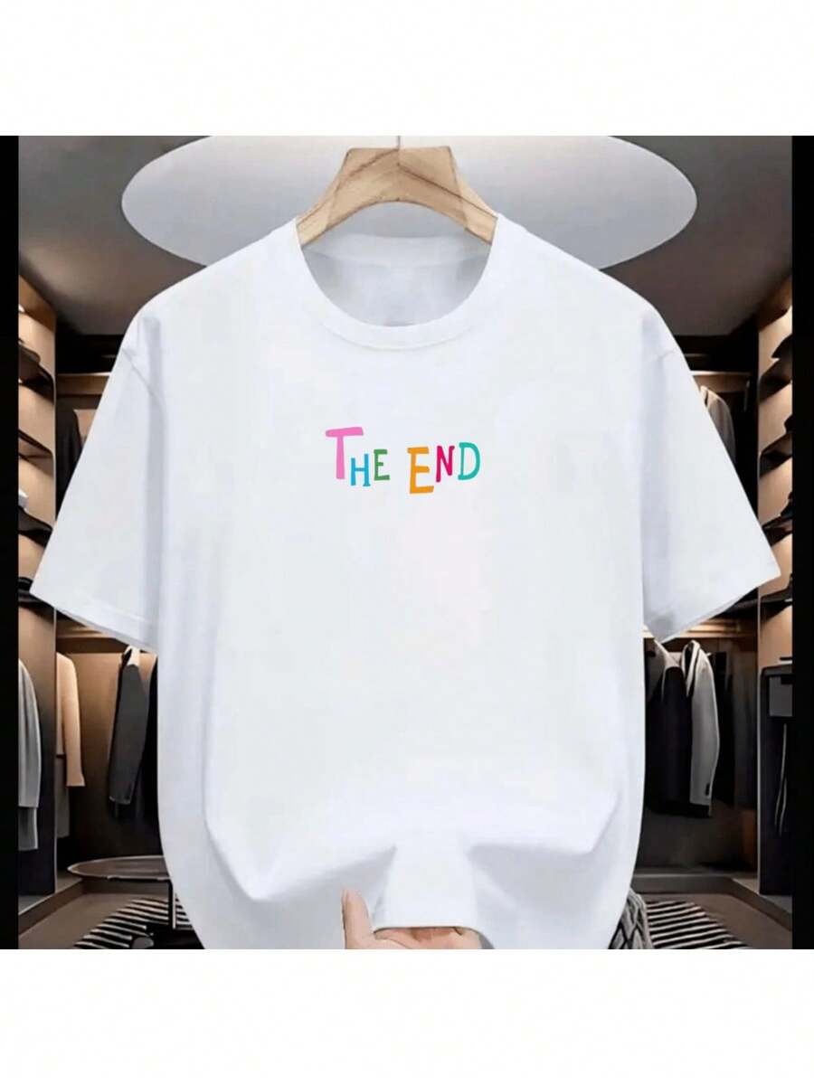The End Women's Oversized T-Shirt 100% Cotton Casual Workout Top - trắng - Xem 1