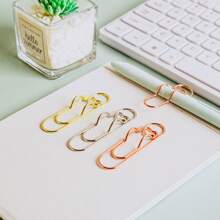 5pcs/10pcs Multi-Function Metal Pen Clips, Paper Clips, Memo Holder For Diary & Writing (Random Color) - Multicolor - View 1