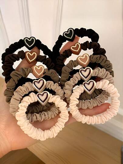 5/10 piezas/Paquete Gomas elásticas para el cabello de niña, diademas, coleteros, accesorios para el cabello para cola de caballo alta