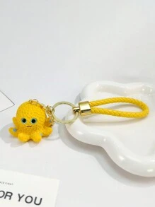 1 件创意卡通章鱼钥匙扣小雕像，可爱情侣包包吊坠，优雅小礼物 - 彩色 - 查看 8