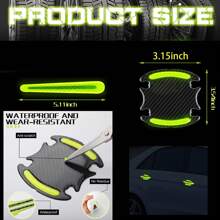 8 miếng dán phản quang nổi 3D cảnh báo, dải phản quang thân xe trang trí chống va chạm - Một cỡ - Xem 11