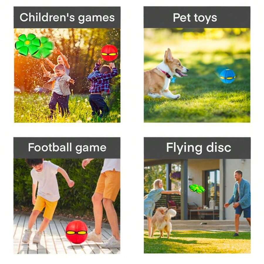 2024 New Doggy Disc Ball, Interactive Flying Saucer Ball Dog Toys, Pop