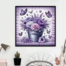 Bộ tranh kim cương nghệ thuật - Bộ tranh khảm kim cương 5D tự làm hình hoa tím Bộ tranh kim cương nghệ thuật phòng ngủ phòng khách trang trí nhà cửa - Nhiều màu - Xem 14