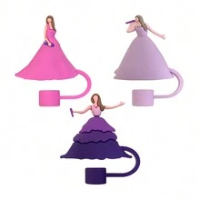 6 nắp ống hút công chúa biết hát phù hợp với cốc thủy tinh 30 & 40 Oz, phụ kiện đồ thủy tinh, nắp bảo vệ đầu ống hút có thể tái sử dụng cho ống hút uống nước có đường kính 10mm/0,4 inch, đầu ống hút đơn giản để ngăn bụi và sử dụng hàng ngày - Nhiều màu - Xem 3