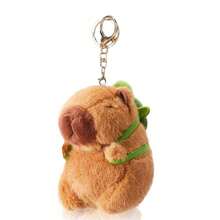 水豚毛绒钥匙扣玩具逼真可爱水豚填充动物玩具水豚吊坠适用于背包手提包生日礼物 - 彩色 - 查看 14
