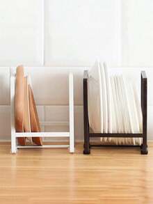 1pc Metal Plate Holder Organizer, Vertical Plate Rack, Dish Organizer For Cabinet, Drying Rack For Kitchen Cupboard, Kitchen Accessories - Multicolor - View 1