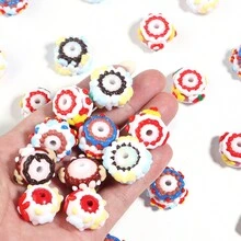 2 件/包手绘亚克力珠 DIY 圣诞系列、手机吊饰、汽车吊饰、笔饰珠、派对装饰 - 彩色 - 查看 8