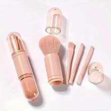 1件套旅行化妆刷套装，4合1化妆刷，可爱迷你可伸缩粉色化妆刷套装，专业化妆刷，粉底刷、散粉刷、眼影刷，女士面部化妆刷套装，化妆刷套装，化妆刷组合，化妆刷套装，全套化妆刷，化妆刷套装，全套化妆工具，化妆刷套装，化妆刷礼盒套装 - 粉色 - 查看 3